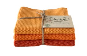 Þvottaklútar 3pk - appelsínugulir tónar