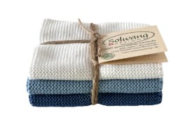 Þvottaklútar 3pk - hvítir og bláir